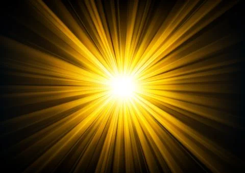 Gold Light Shining From Darkness, Vector Illustration Stock Illustration