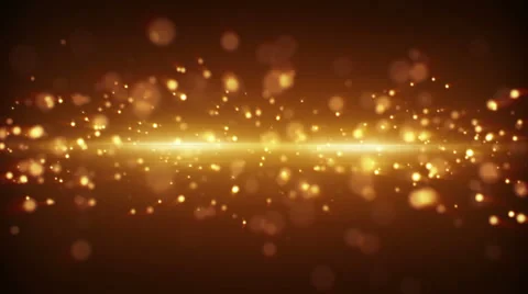 Gold light stripe and particles loopable background Stock Footage