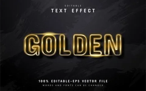 Gold light text effect Stock Illustration