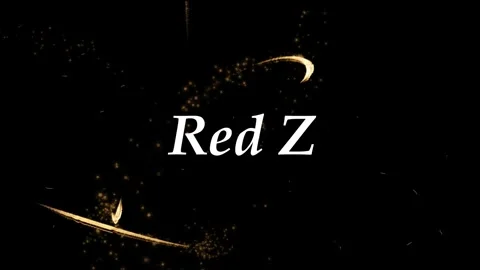 Gold light trails forming text red zone against a deep black background Stock Footage 338382382