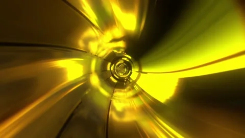 Gold Light Tunnel VJ Loop Stock Footage 329992157