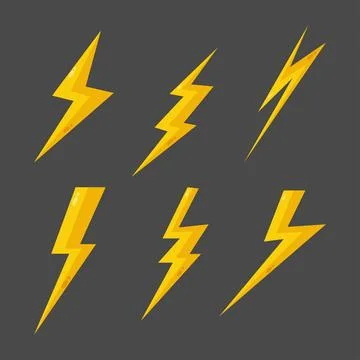 Gold lighting icon collection Stock Illustration
