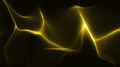 Gold lighting particles wave levitation abstract background Stockbeeldmateriaal 166854275