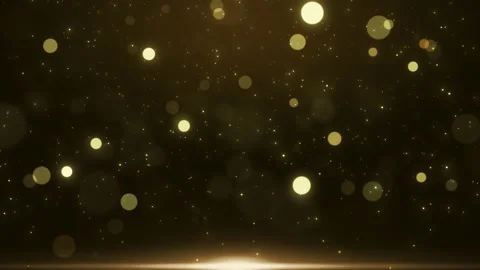 Gold lights rays stage scene for award winning event, abstract particle glitt Stock Footage 234140470