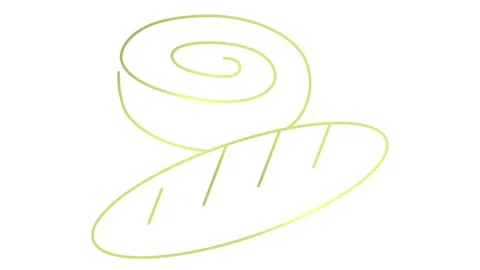 Gold line bread and roll white Stock Footage 276410048