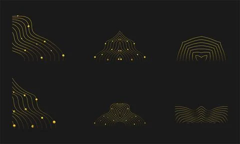 Gold Line Frame Border Ornament Design Stock Illustration