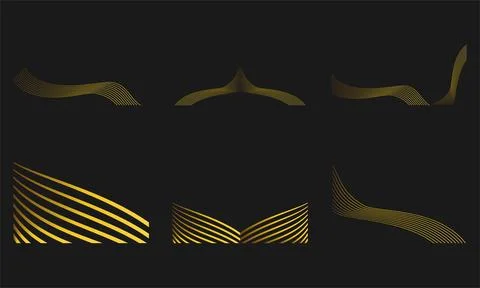 Gold Line Frame Border Ornament Design Stock Illustration