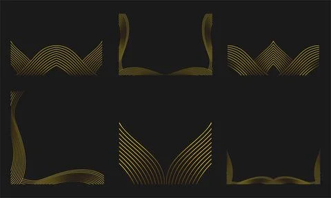 Gold Line Frame Border Ornament Design Stock Illustration