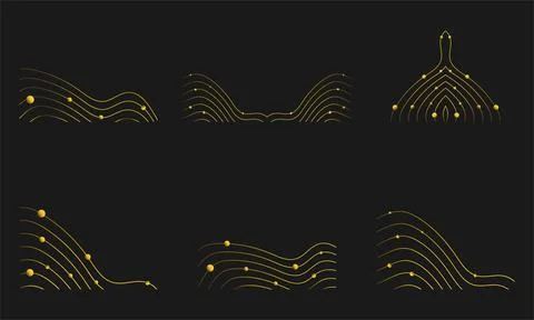 Gold Line Frame Border Ornament Design Stock Illustration