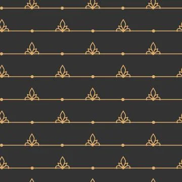 Gold line geometric seamless pattern print vector Stock Illustration