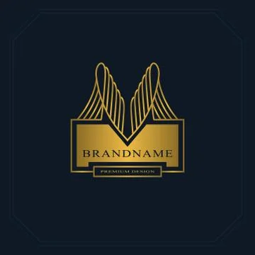 Gold Line graphics monogram. Elegant art logo design. Graceful template.   Stock Illustration
