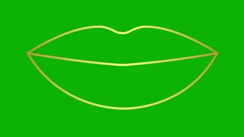 Gold line lips green Stock Footage 256796344