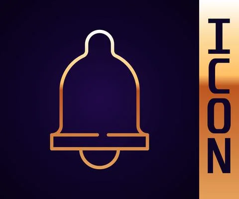 Gold line Motion sensor icon isolated on black background. Vector 스톡 일러스트