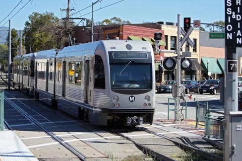 Gold line train Stock Photos