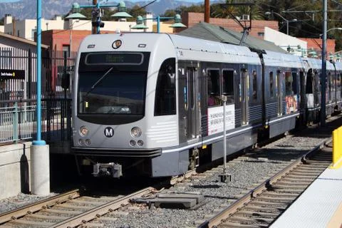 Gold line train Stock Photos