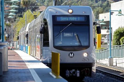 Gold line train Stock Photos