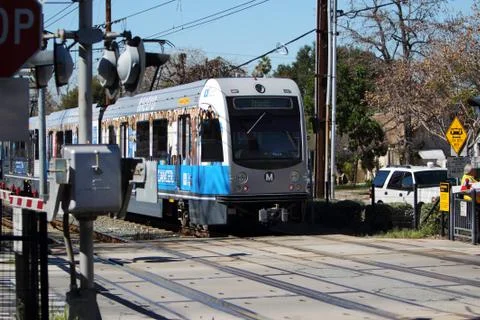 Gold line train Stock Photos