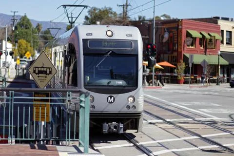Gold line train Stock Photos