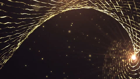 Gold Lines with Particles Loop Background Video stock 90229288