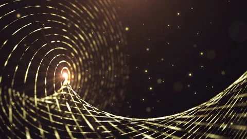 Gold Lines with Particles Loop Background Video stock 90229445