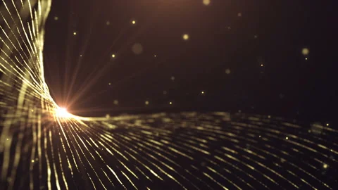 Gold Lines with Particles Loop Background Video stock 90263513