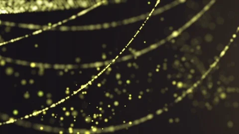 Gold Lines with Particles Loop Background Vidéo 90983075