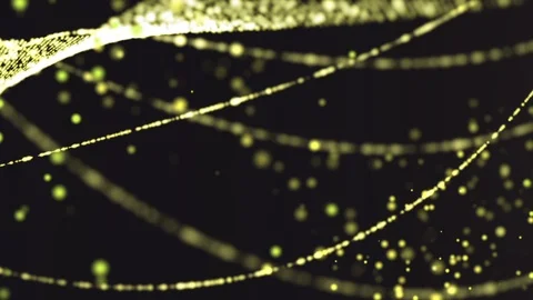 Gold Lines with Particles Loop Background Stock Footage 90983162