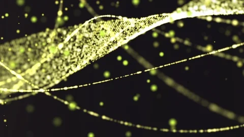 Gold Lines with Particles Loop Background Stock Footage 90983302