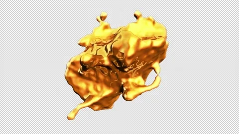 Gold Liquid Alpha Channel Looped Video Stock Footage 149581553
