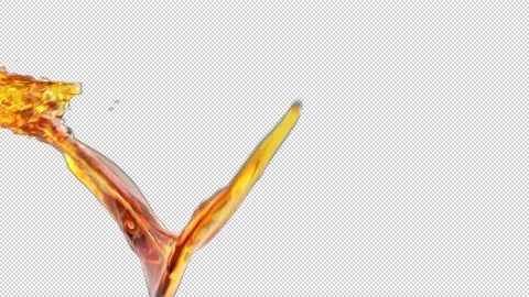 Gold liquid splash 3D animation. Transparent Background Vidéo 169167442