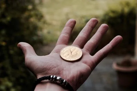 Gold Litecoin coin Stock Photos