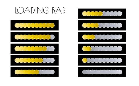 Gold loading bars Stock Illustration
