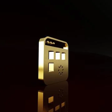 Gold Loading a data window with a progress bar icon isolated on brown backgro Stock Illustration