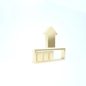 Gold Loading icon isolated on white background. Upload in progress. Progress  Stock Illustration