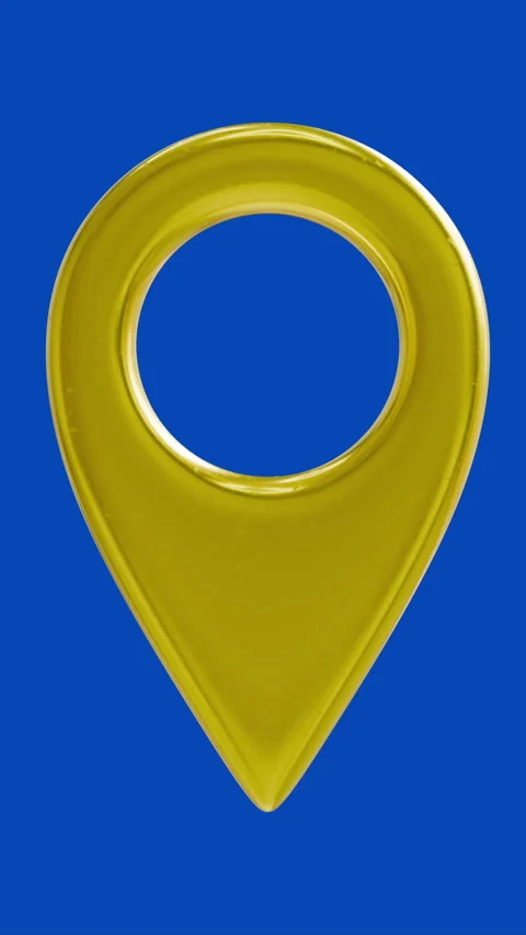 Gold Location Markers on Blue Background With Black Contrast for Digital Design Stock Footage 319683589