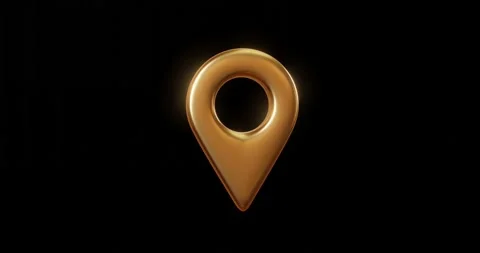 Gold locator mark of map and location pin or navigation icon. Stock Footage 154165326