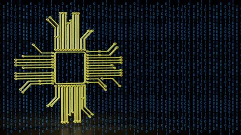 The Gold Logic for Technology concept 3d Rendering. Illustrazione stock
