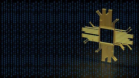 The Gold Logic for Technology concept 3d Rendering. Illustrazione stock