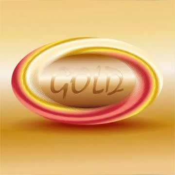 Gold logo on a beige background Stock Illustration