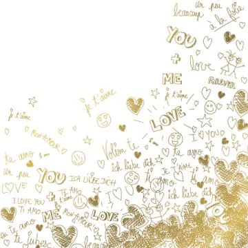 Gold love background Stock Illustration