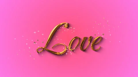 Gold LOVE text Animation Stock Footage 261641769