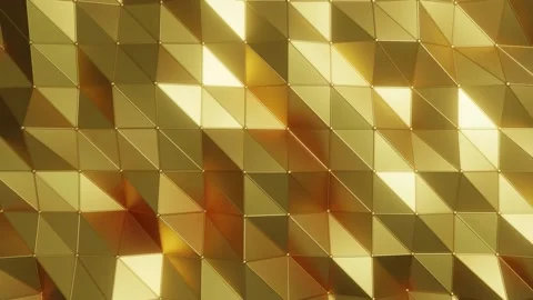Gold low poly abstract golden geometric lines pattern low gold poly Stock Footage 333519429
