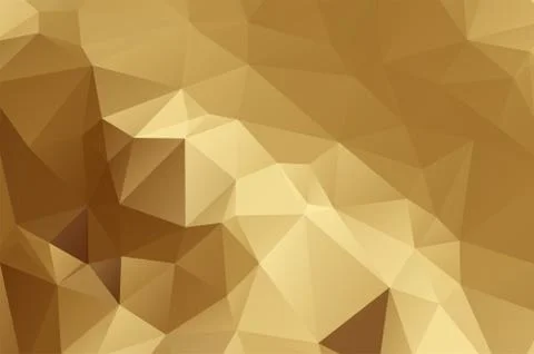 Gold Low poly crystal background. Polygon design pattern. Golden Low poly vector Stock Illustration