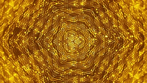 Gold Luxury Hexagonal Abstract Background Stock Footage 152945027
