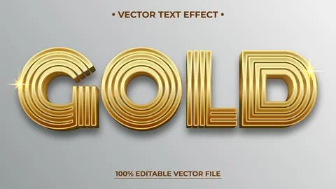 Gold Luxury text editable text effect style Stock Illustration