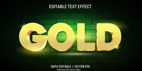 Gold luxury vector 3d text effect with modern style design Stock Illustration