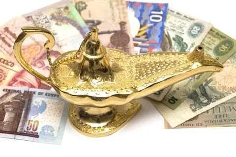 Gold Magic Lamp Foto stock