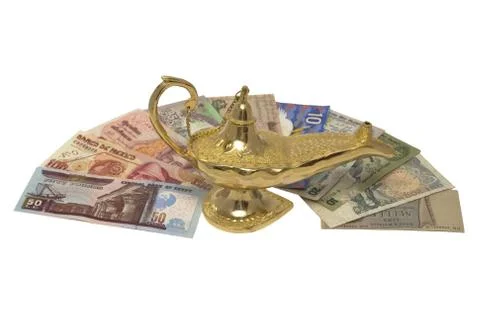 Gold Magic Lamp Foto stock