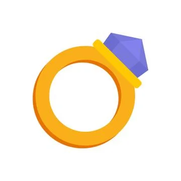 Gold magic ring icon, flat style 스톡 일러스트