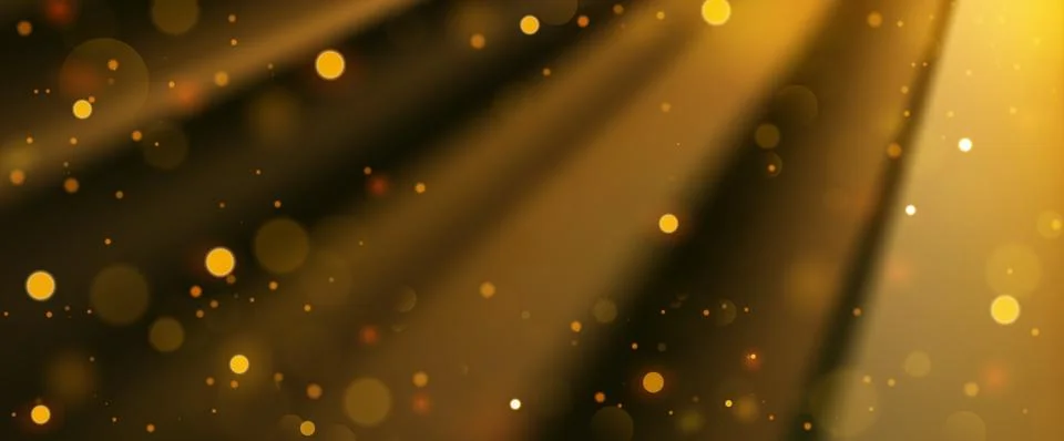 Gold Magic Spotlight with Particles, Vector Illustration Stock Illustration